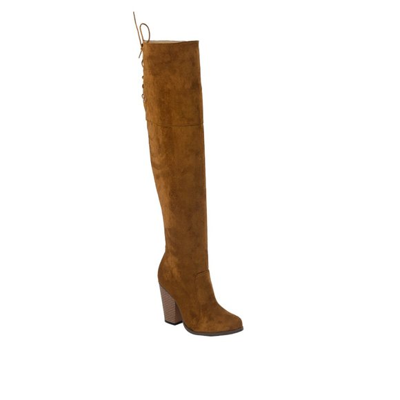 Chase & Chloe Max-2 Women's Over The Knee Thigh High Suede Chunky Heel B… - Picture 1 of 4